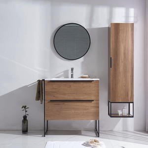 JD-MDG1801-800 Minimalist Bathroom Mirror Cabinet with Side Counters