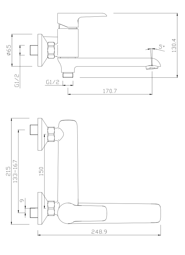 SPACESHIP Series Modern Frost Free Tap One Hole Faucet