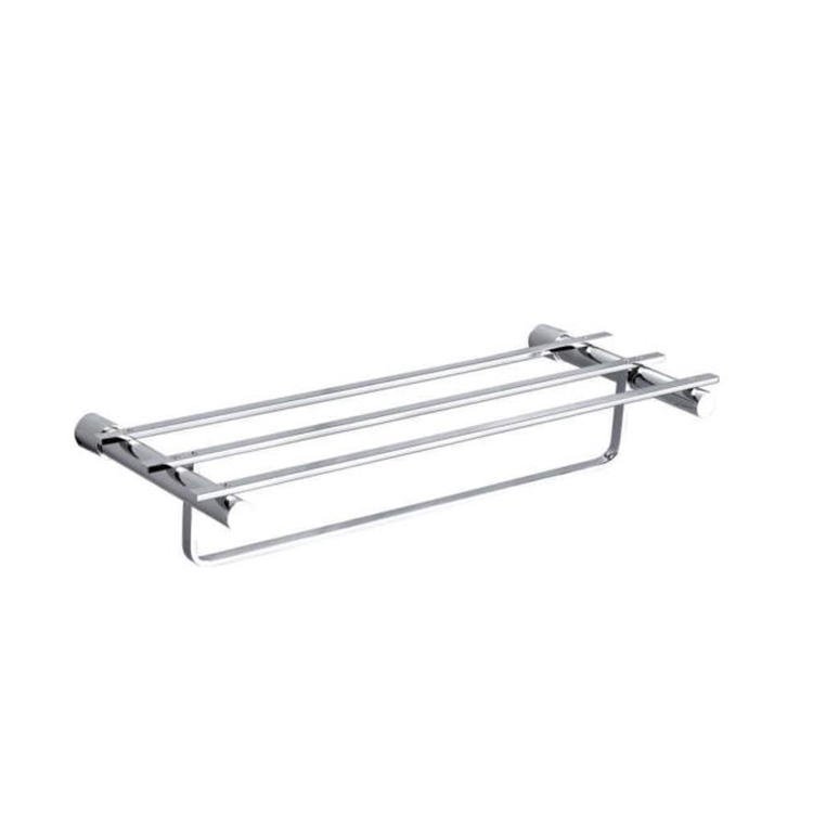 JD-AB8881 White Bathroom Shelf with Towel Bar