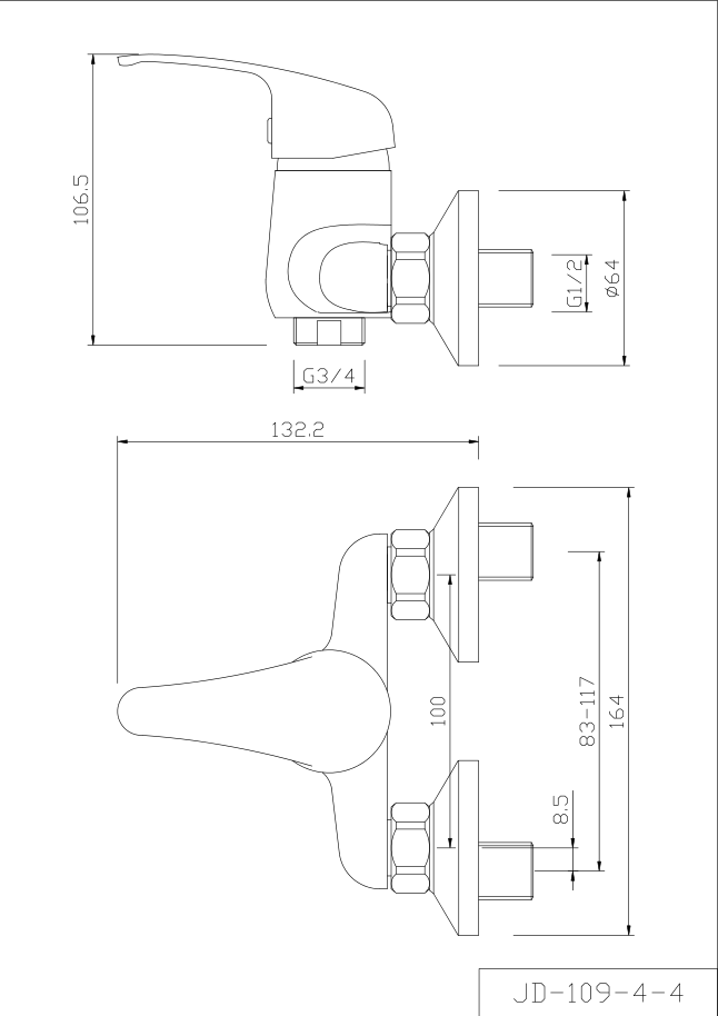 WATER LILY Series Single Handle Shower Mixer