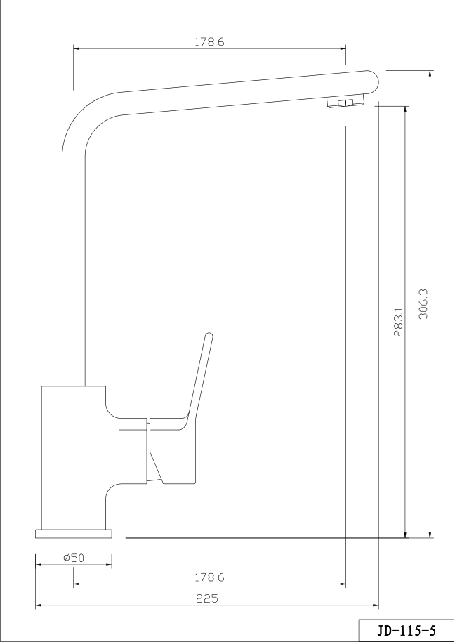 DAISY Series Square Long Neck Single-lever Sink Mixer