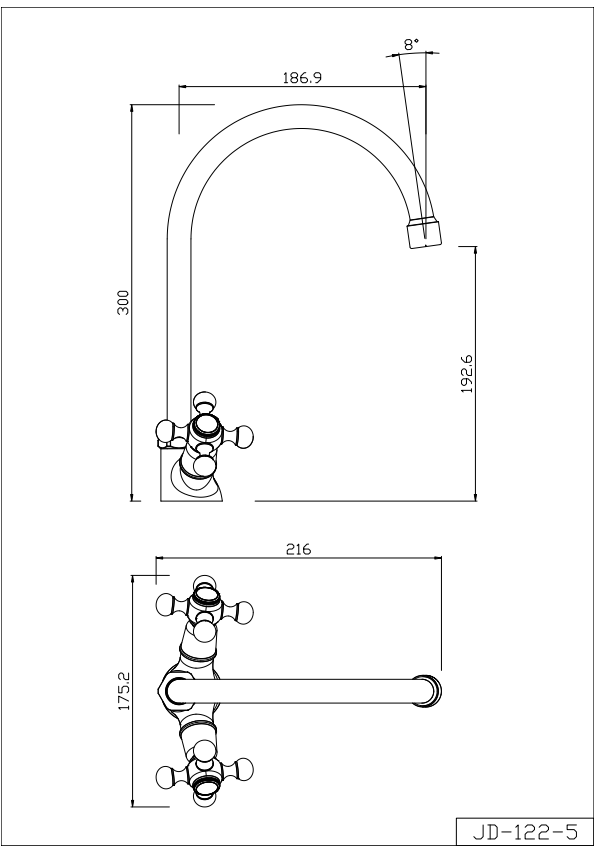 CACTUS Series Double-handle Gooseneck Sink Mixer