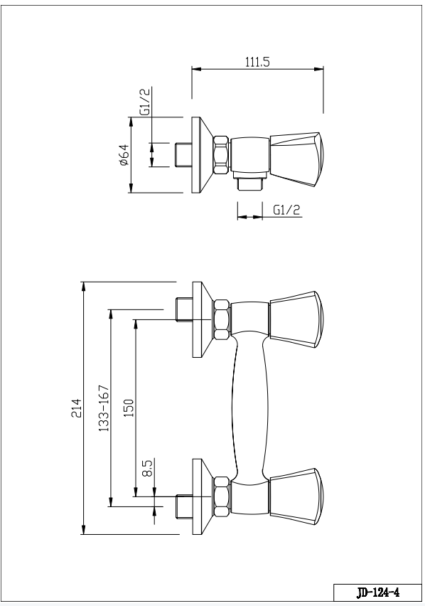 TULIP Series Double-handle Hot Cold Water Shower Mixer