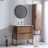 JD-MDG1801-800 Minimalist Bathroom Mirror Cabinet with Side Counters