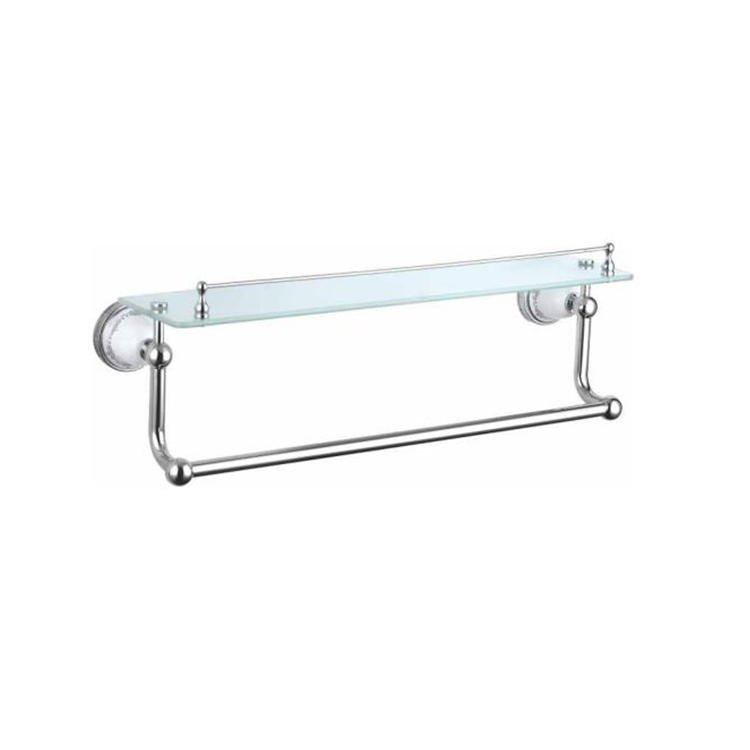 JD-AB7417 Glass And Chrome Bathroom Shelf