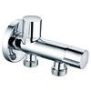 JD-JF3002 Three way chrome plated brass double outlet wall mounted stop valve for bathroom bidet shower