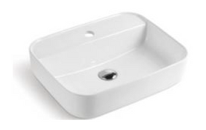 JD-13402 Bathroom Vessel Sink Above Counter Square White Ceramic Countertop Sink