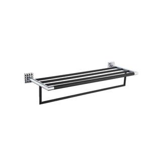 JD-AB7881 Chrome Towel Rack with Shelf Adjustable 