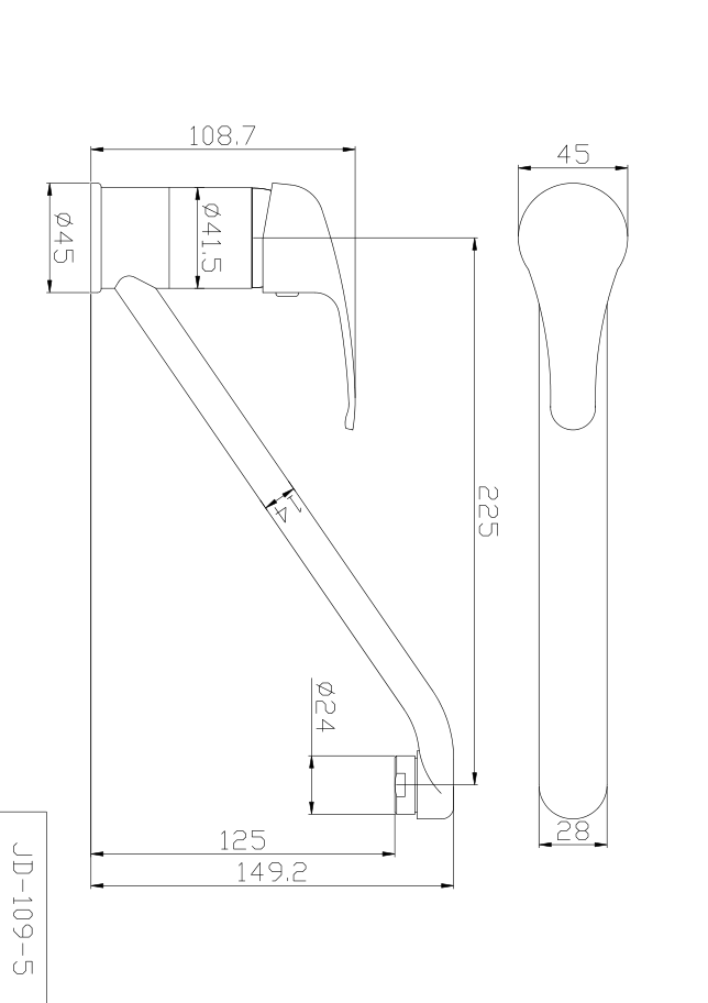 WATER LILY Series Single-lever Rotational Sink Mixer with Long Spout