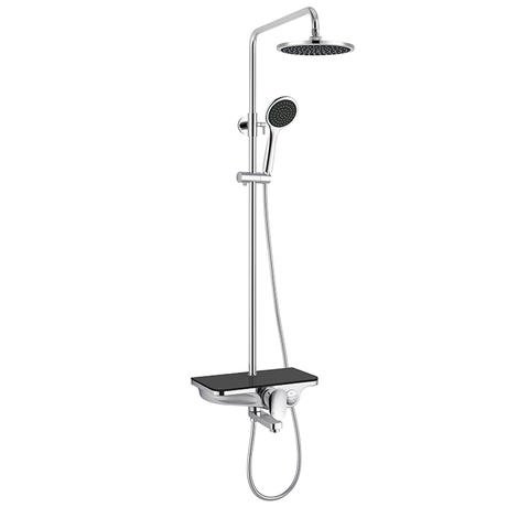 JD-SC101-1 Velvet Black Temper Glass Shower Set with Hand Holder