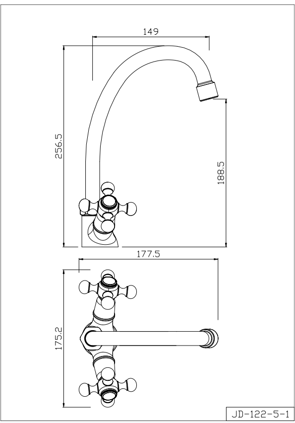 CACTUS Series Double-handle Sink Mixer Cross Handle