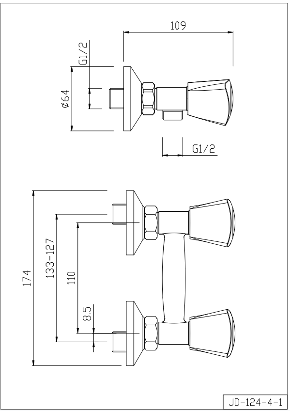 TULIP Series Double-handle Shower Faucet for Bathroom