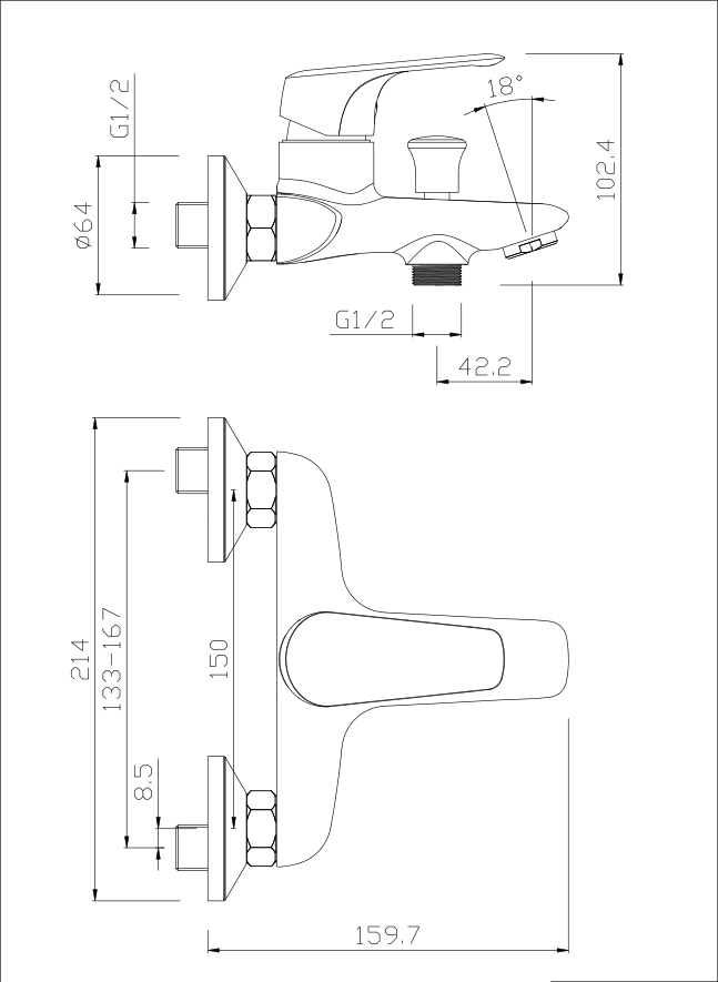 MORNING GLORY Series Wall Mounted Copper Bathroom Taps And Shower