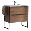 JD-MDG1801-800 Minimalist Bathroom Mirror Cabinet with Side Counters