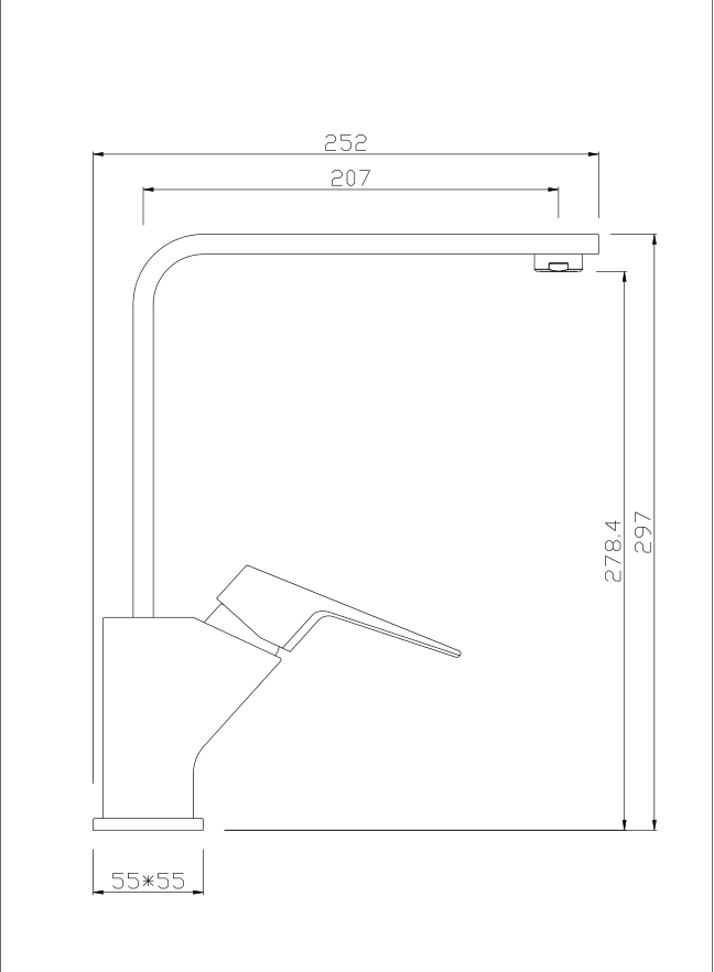 IRIS Series Modern One Handle Water Kitchen Faucet