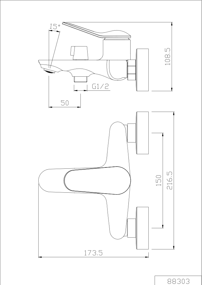 BLUEBELL Series Wall Mounting Shower/bath Mixer