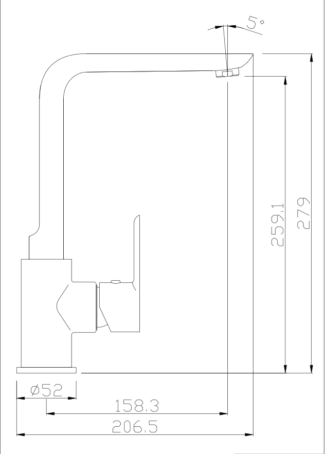 MARIGOLD Series Tall Brass Kitchen Faucet with Swivel Spout