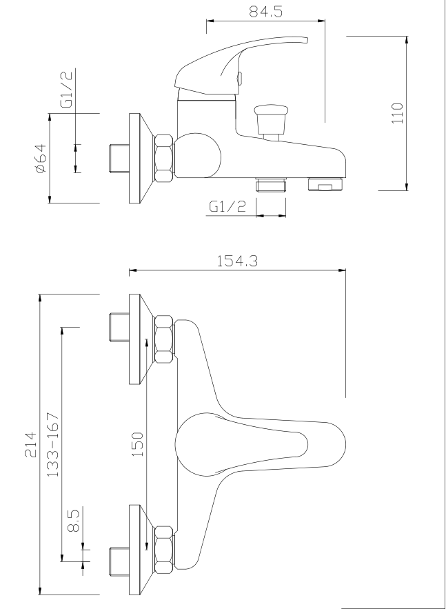 WATER LILY Series Single-lever Bath Mixer for Bathroom