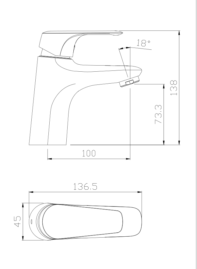 MORNING GLORY Series One Hole Basin Sanitary Faucet