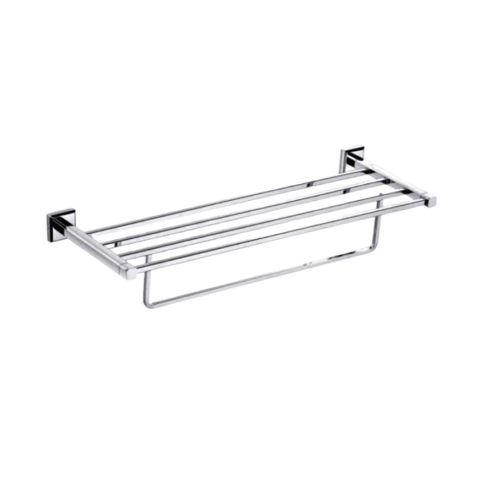 JD-AB9981 White Bathroom Shelf with Towel Bar