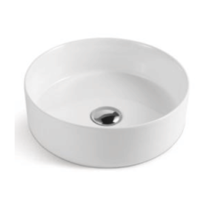 Bathroom Vessel Sink Above Counter Round Bowl White Ceramic