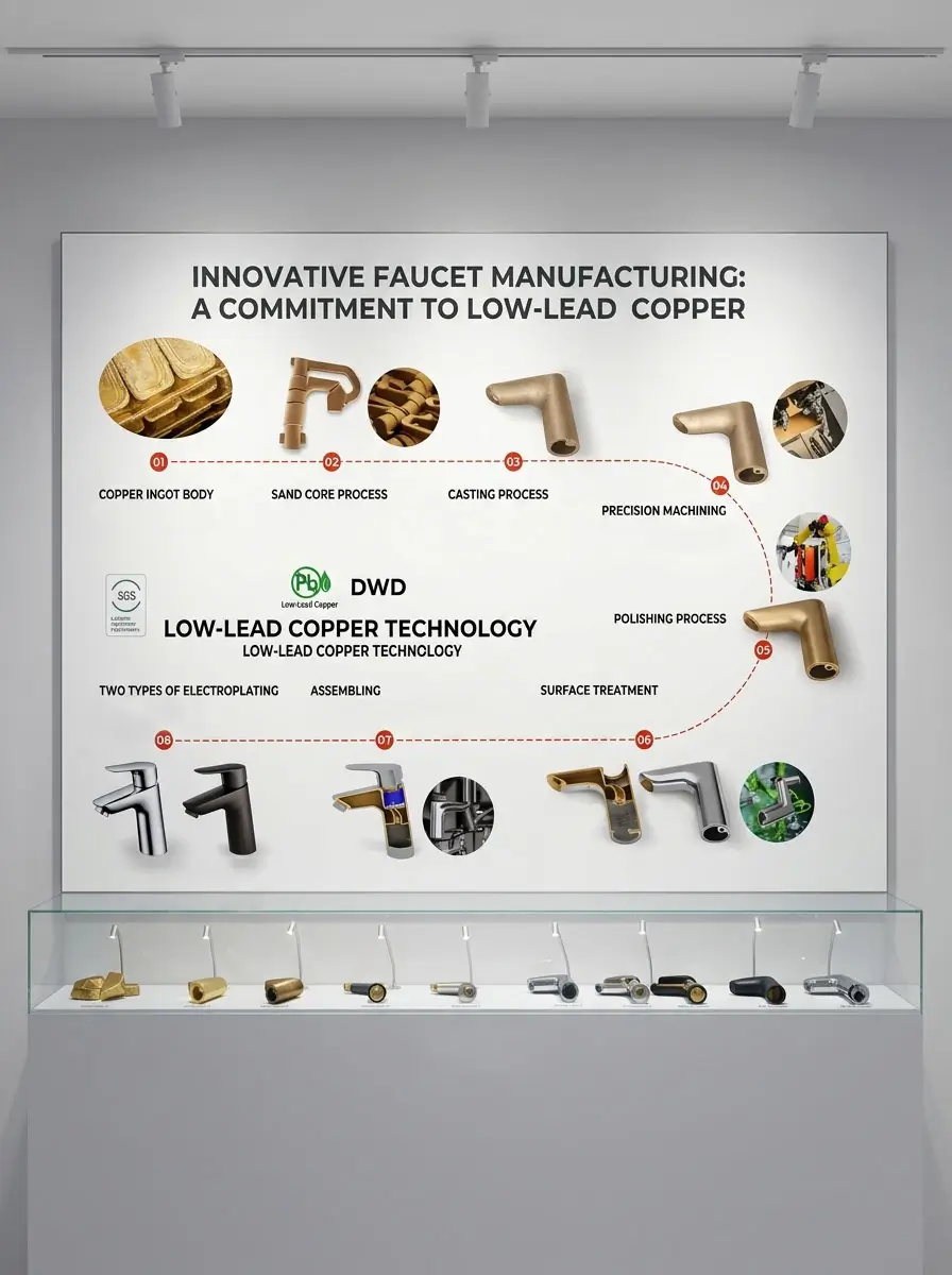 Low lead copper brass faucet body material